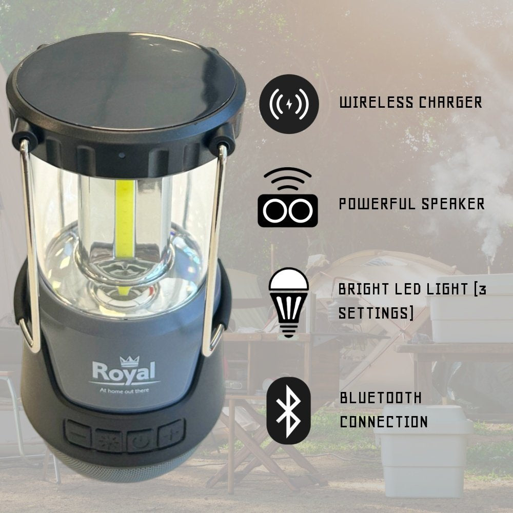 Royal Leisure Utility Light Wireless Phone Charger & Bluetooth Speaker