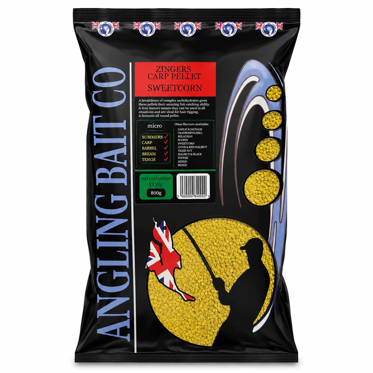 ABC Commercial Pellets 800G Bag - Micro Carp Pellet Sweetcorn