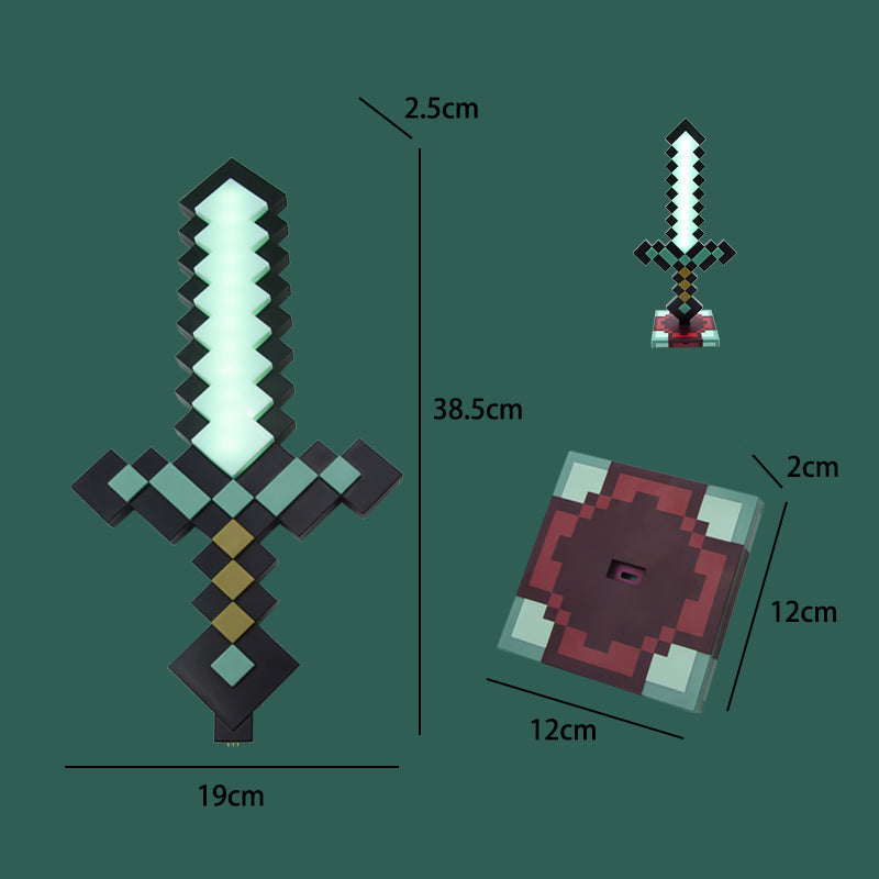 Minecraft Redstone Light Up Torch Sword Desktop Bedside Lamp 7 Colours