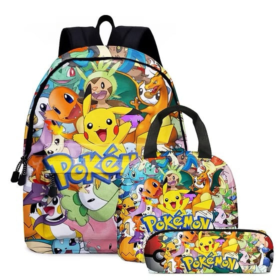 Pokémon Kids Backpack Shoulder Bag Lunch Bag Pencil Case School Sets