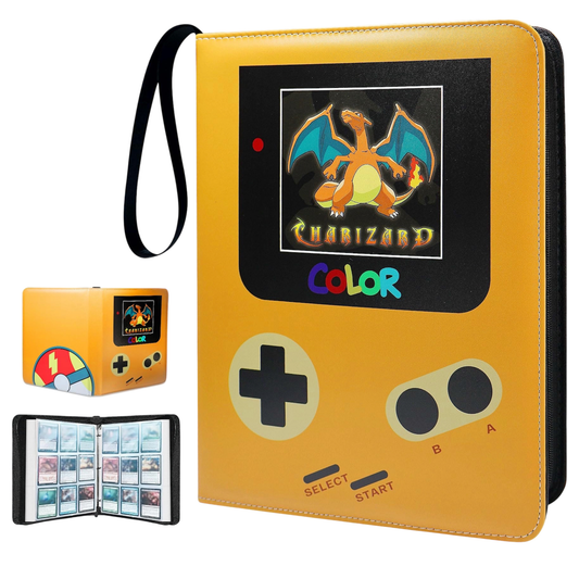 Pokémon Charizard Gameboy Color A4 Size 9 Pocket Ring Binder For TCG Storage