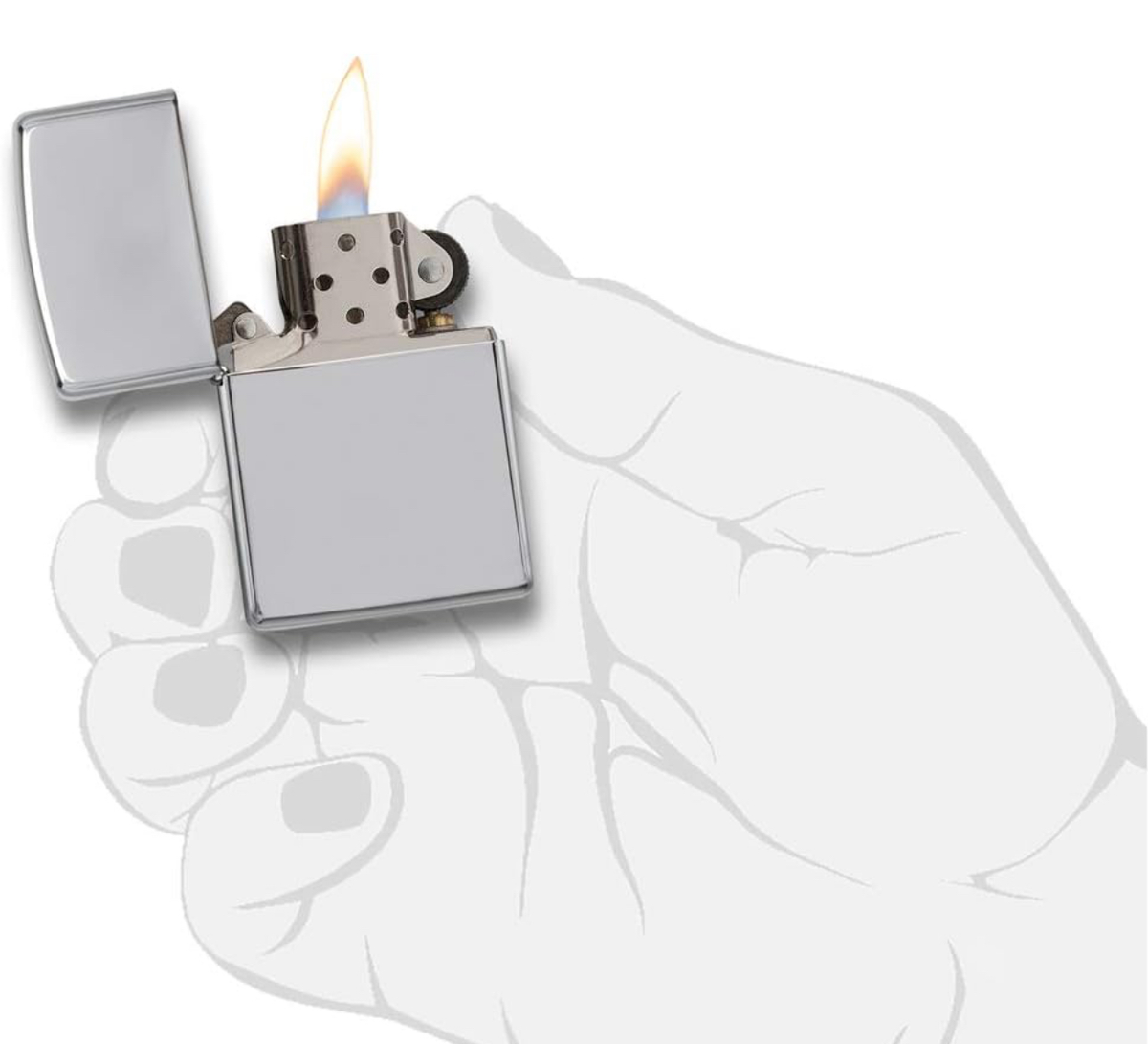 Zippo Regular High Polished Chrome Refillable Windproof Lighter
