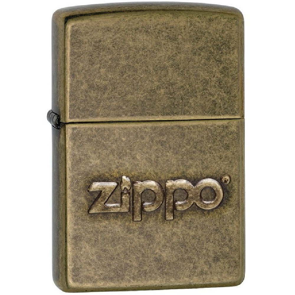 Zippo Antique Brass Zippo Logo Design Refillable Windproof