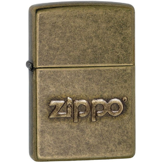 Zippo Antique Brass Zippo Logo Design Refillable Windproof