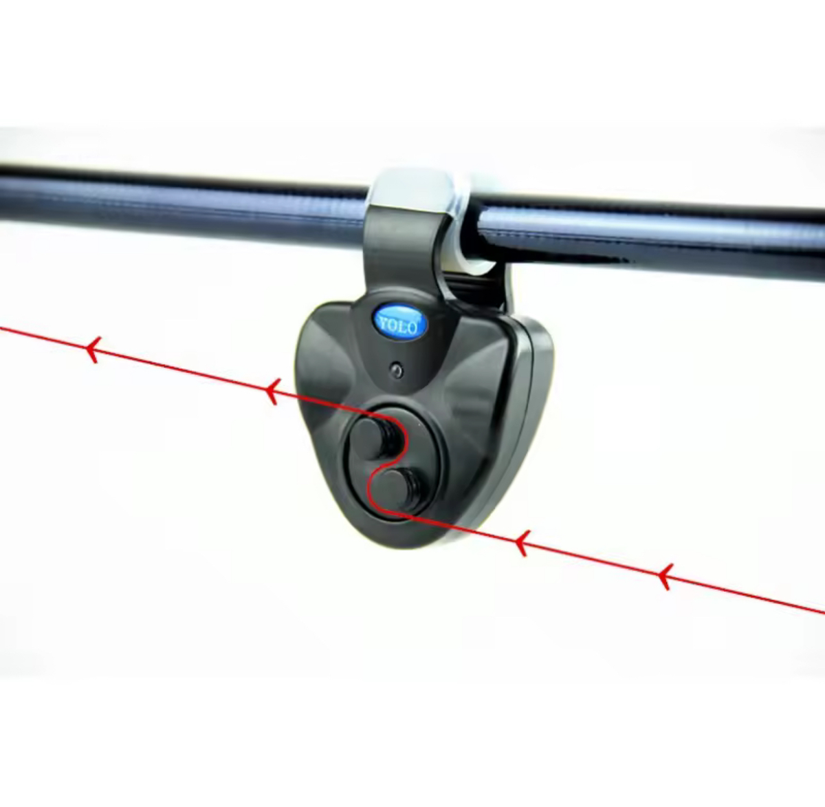 Fishing Bite Alarm With LED Indicator Battery Powered Clip On Rod