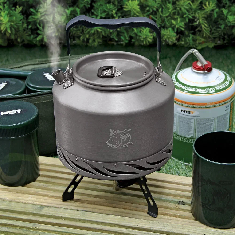 NGT Aluminium Outdoor Fast Burn Kettle 1.1 litre Gun Metal