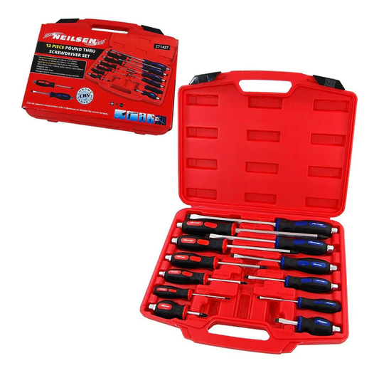 NEILSEN 12 Piece Pound Thru Screwdriver Set CT0710
