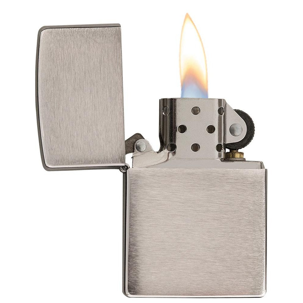 Zippo Regular Brushed Chrome Refillable Windproof Lighter