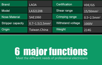 LAOA Insulated Wire Cutting Cable Stripping Needle Nose Pliers
