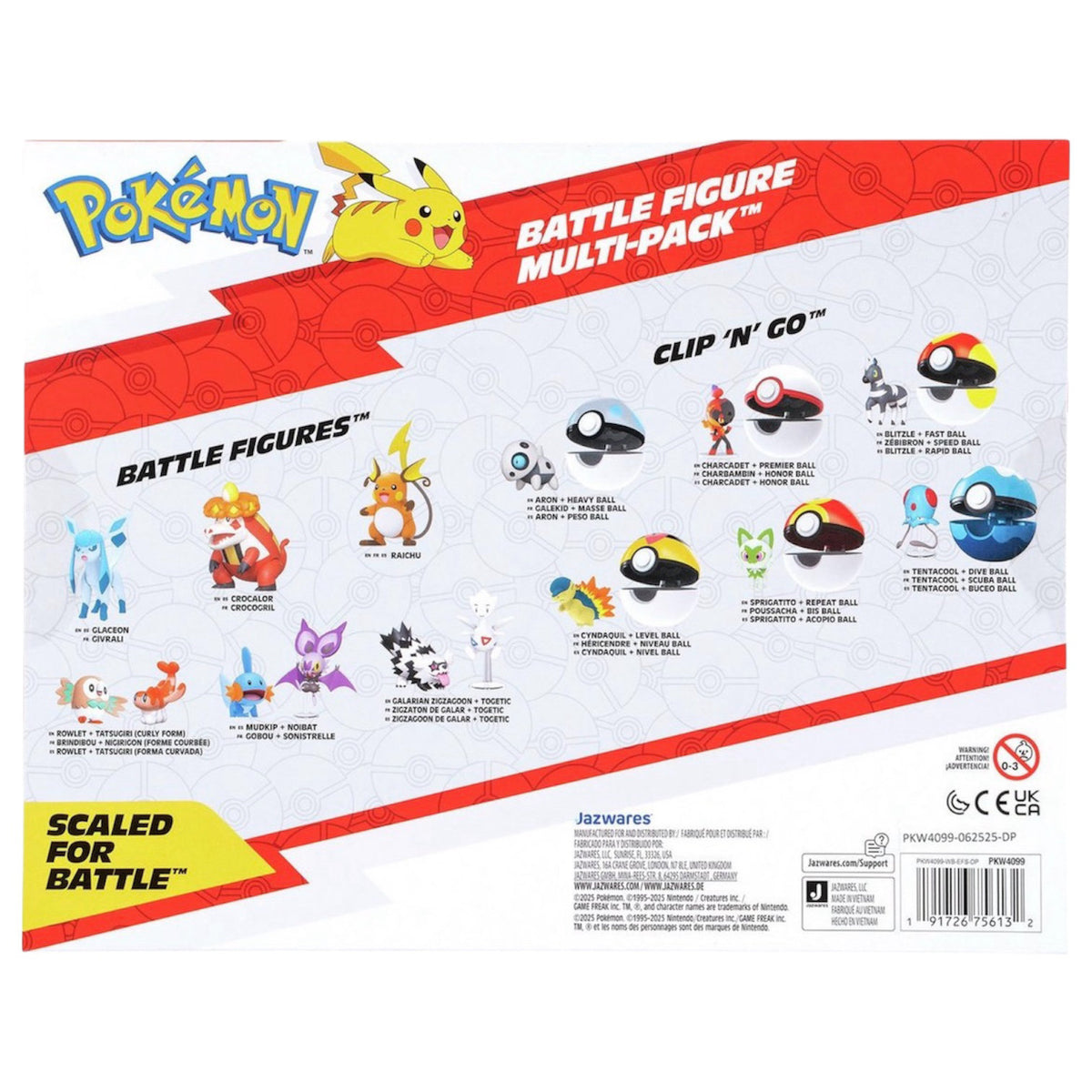 Pokémon Battle Figure Multipack Inc Pikachu, Cleffa, Joltic, Riolu, Chikorita