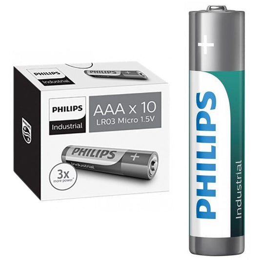 Philips Industrial AAA Batteries 10 Pack 1.5V LR6 Up To 136% More Power