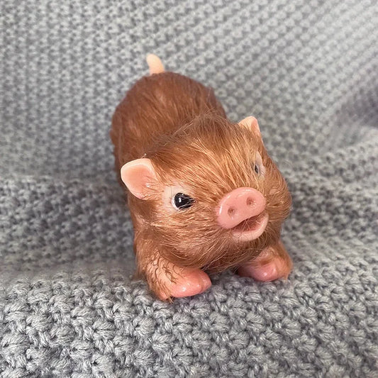 Silicone Ginger Haired Playful Piglet