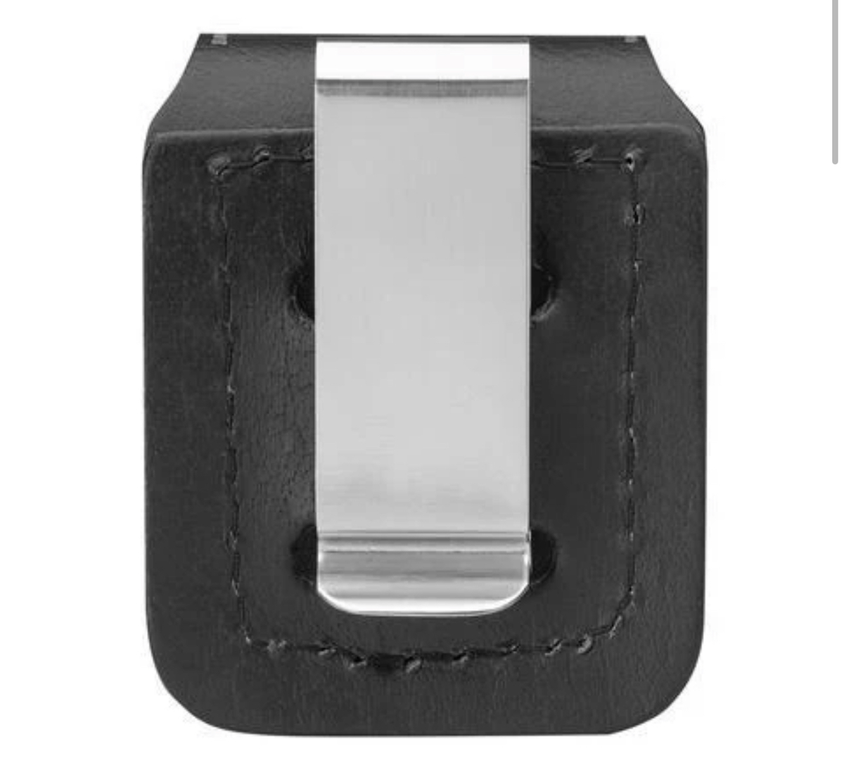 Zippo Black Real Leather Lighter Pouch With Clip