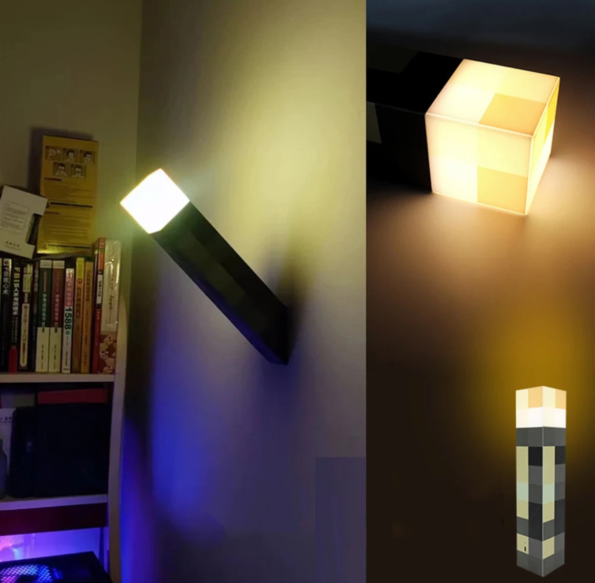 Minecraft Rechargeable Handheld & Wall Mounting Torch Lamp