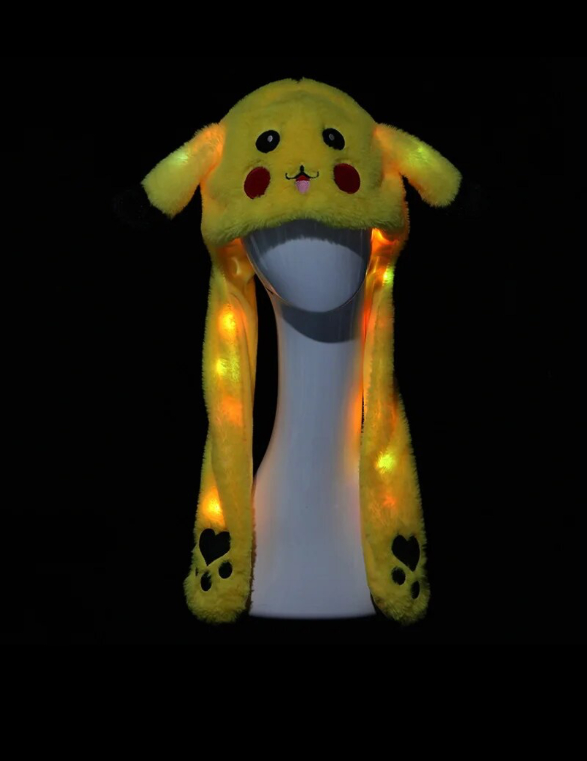 Bunny Hat Light Up Cute Plush Pikachu Hat Moving Ears With Colorful Led