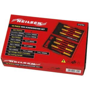 Neilsen VDE 1000V Insulated 13 Piece Screwdriver Set & Voltage Tester CT3794