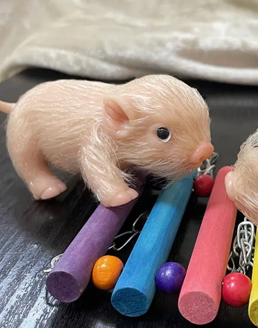 Silicone Blonde Haired Piglet