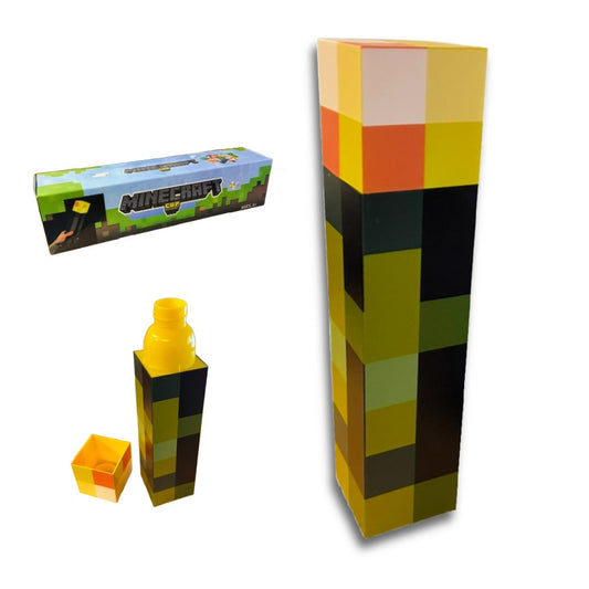 Minecraft Torch Shaped Drinking Bottle 650ml Capacity
