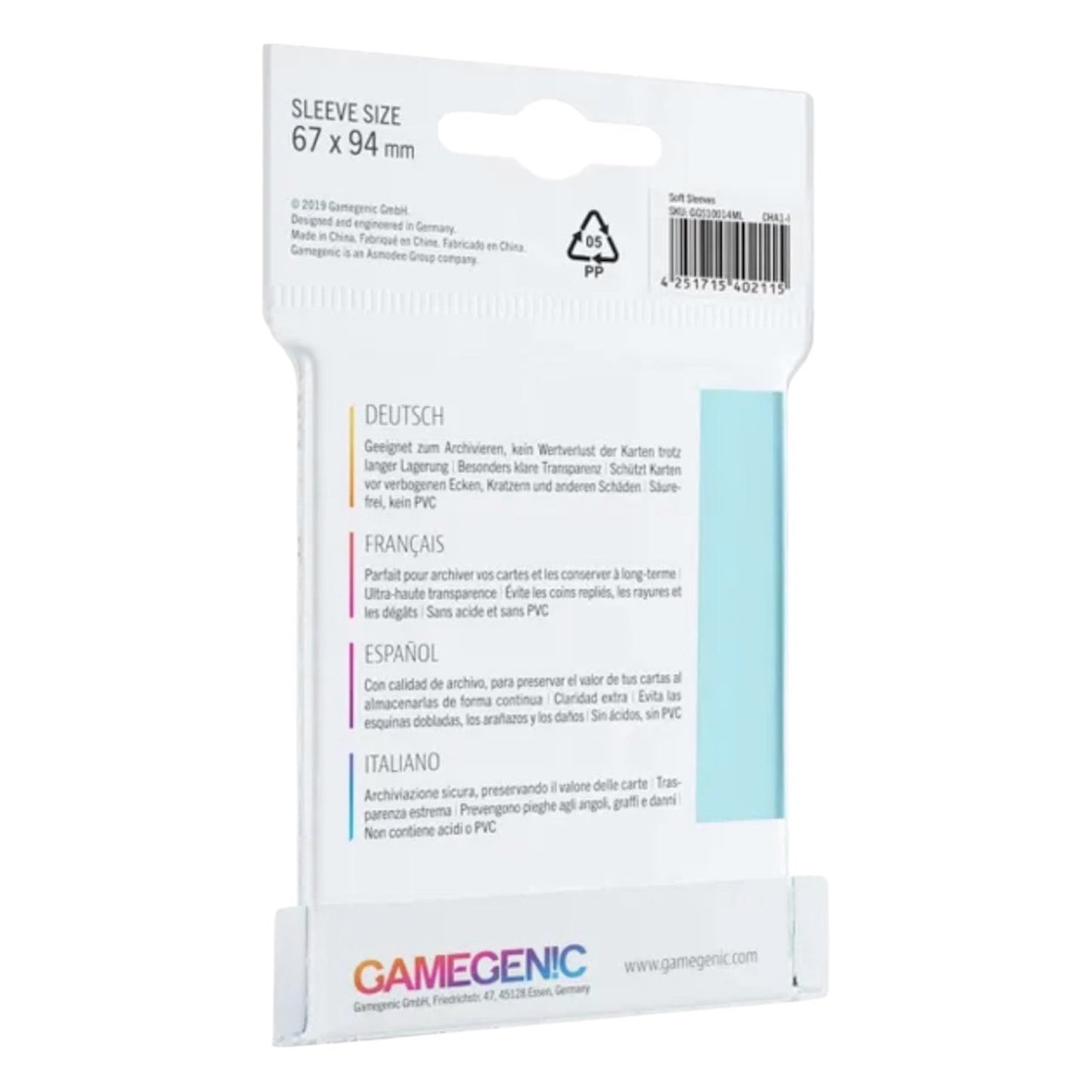 Gamegenic Soft Sleeves 100 Pack