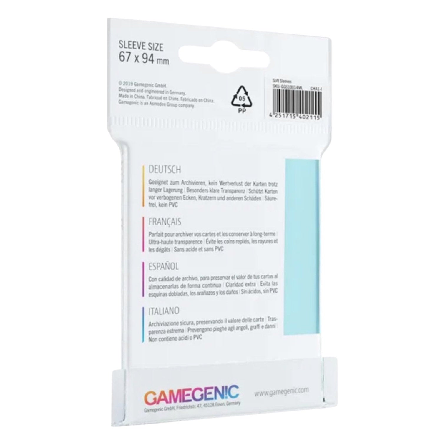 Gamegenic Soft Sleeves 100 Pack