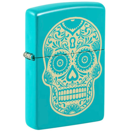 Zippo Regular Street Chrome Sugar Skull Design Refillable Windproof Li