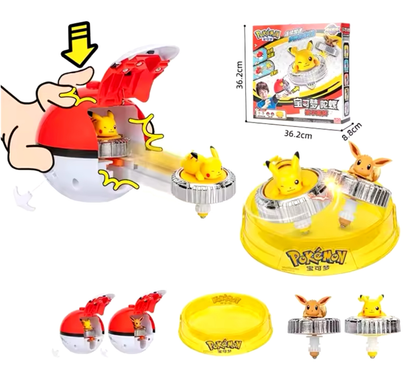 Pokémon Launcher Set Including Yellow Battle Arena Pikachu & Eevee Launchers