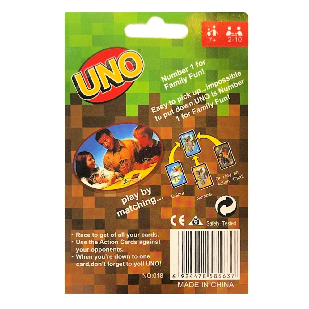 Minecraft UNO Family Fun Entertainment Game