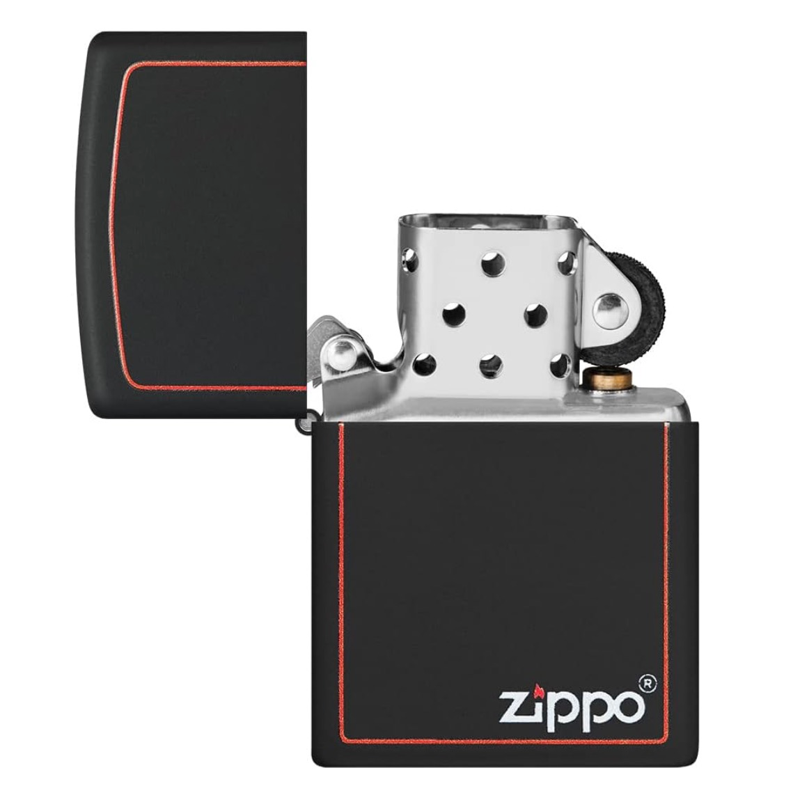 Zippo Regular Street Chrome Zippo Black Matt Design Refillable Windproo