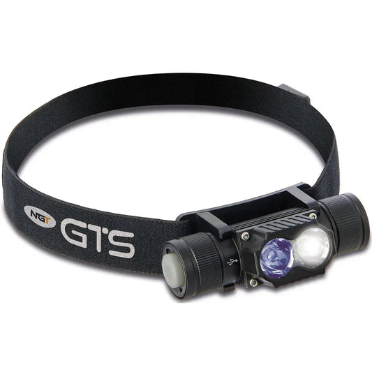 NGT GTS Headlight 250 Lumens + UV Light With USB Rechargable 1800mAh Battery