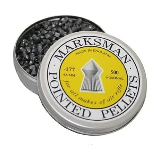 Marksman air rifle pellets, pointed tip, calibre 4.5 .177