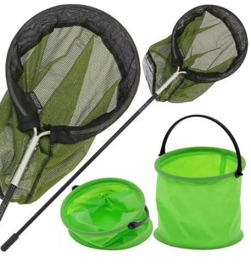 Angling Pursuits Rockpool Combo - 25cm Net with 75cm Fibreglass Handle and Bucke