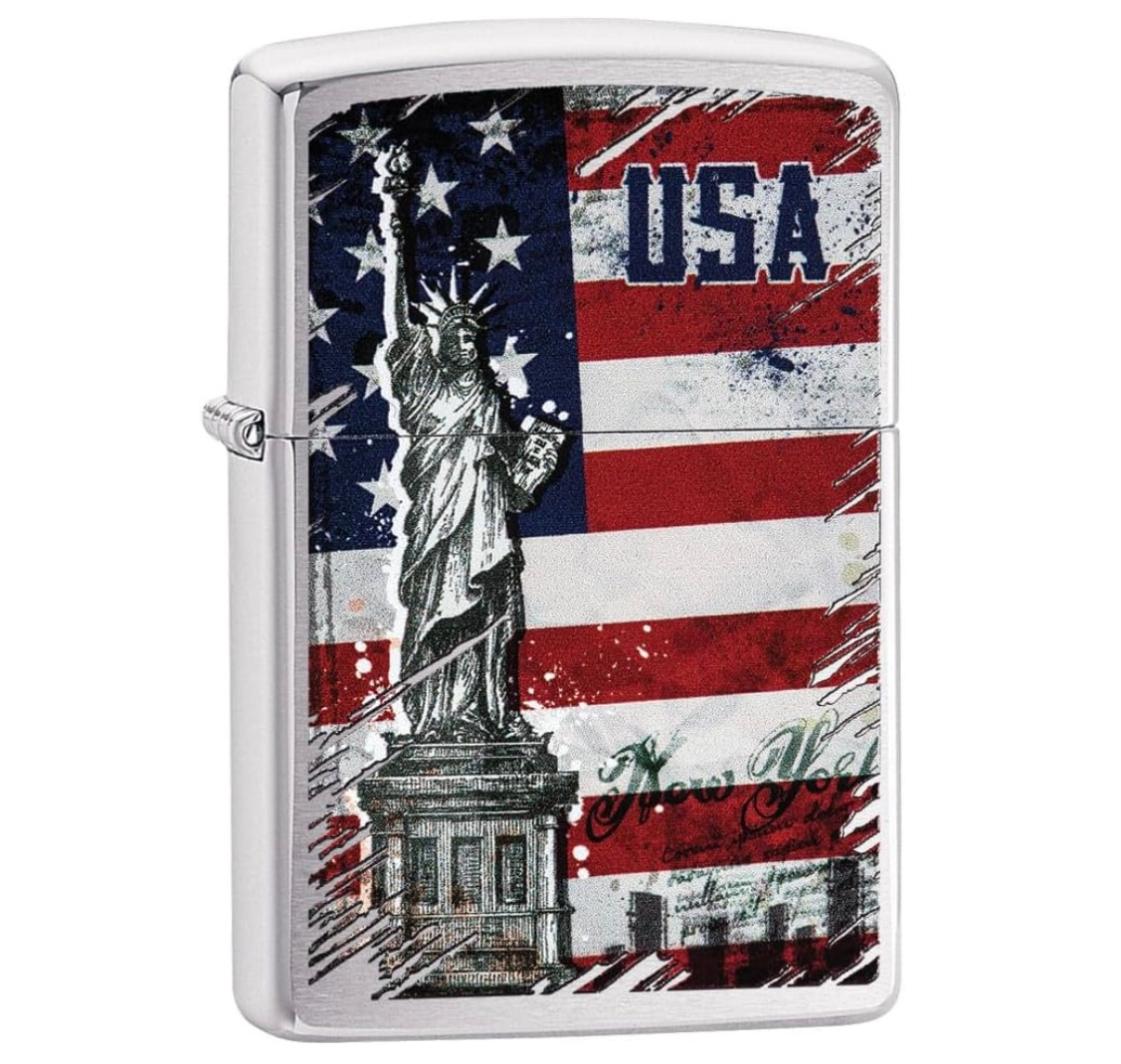 Zippo Regular Street Chrome Statue of Liberty Design Refillable Windproof Lighter