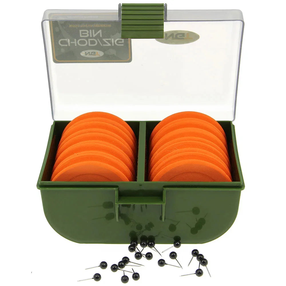 NGT Chod Zig Rig Bin Box With 10 x EVA Winders Carp Fishing Tackle Rig Storage