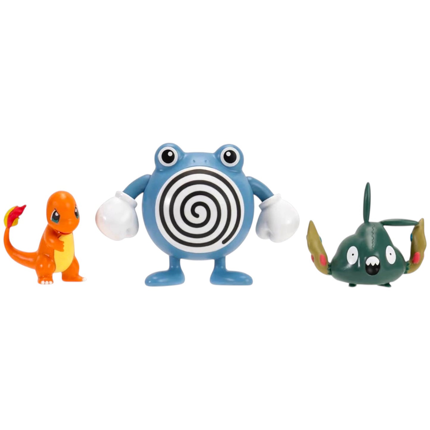 Pokémon Battle Figures Charmander + Poliwhirl + Trubbish