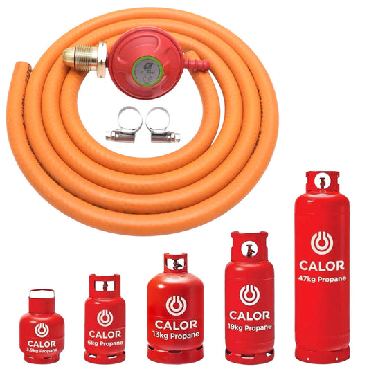 Propane Regulator Kit With 2m Gas Hose & x2 Jubilee Clips
