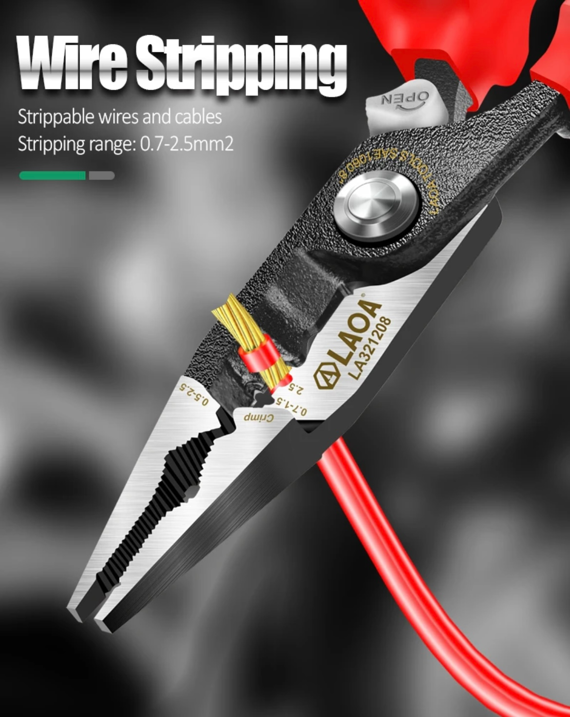 LAOA Insulated Wire Cutting Cable Stripping Needle Nose Pliers