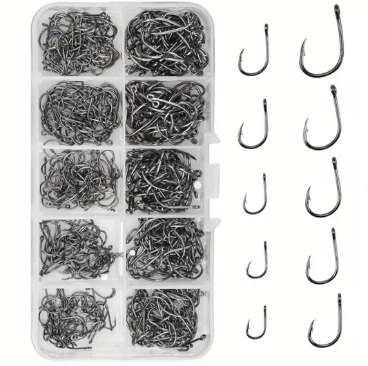 Barbed Fishing Hooks Mixed Sizes 500 Pack