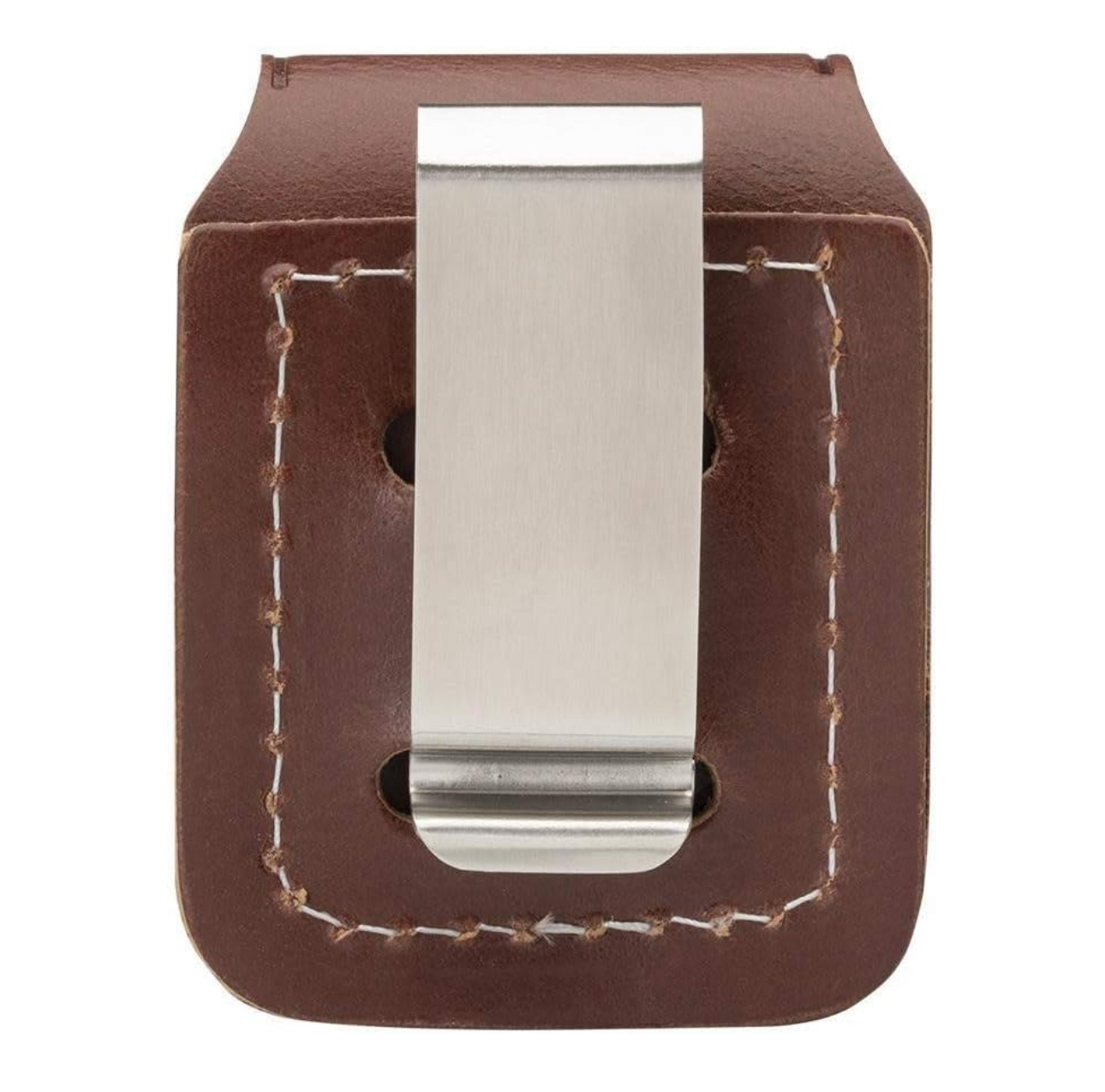Zippo Brown Real Leather Lighter Pouch With Clip