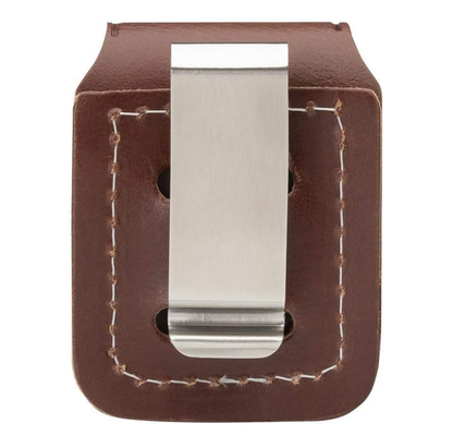 Zippo Brown Real Leather Lighter Pouch With Clip