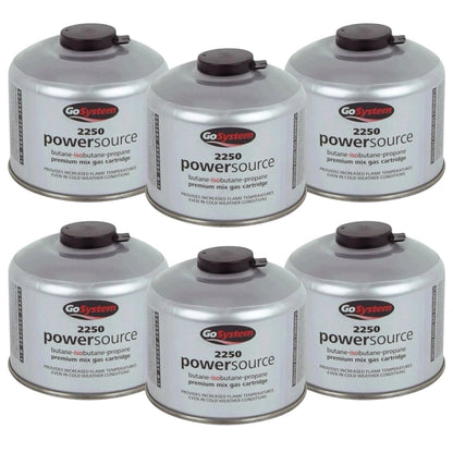 GoSystem 220g Butane Propane Gas Cartridge Camping Stove Fuel x6 Pack