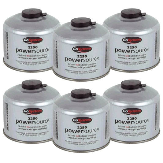 GoSystem 220g Butane Propane Gas Cartridge Camping Stove Fuel x6 Pack