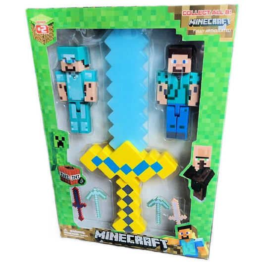 Minecraft 7 Pack Set Inc Yellow Sword
