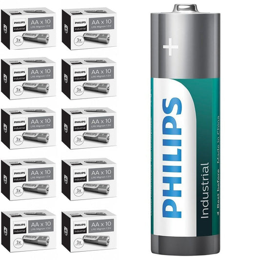 Philips Industrial AA Batteries 10 Pack 1.5V LR6 Up To 136% More Power