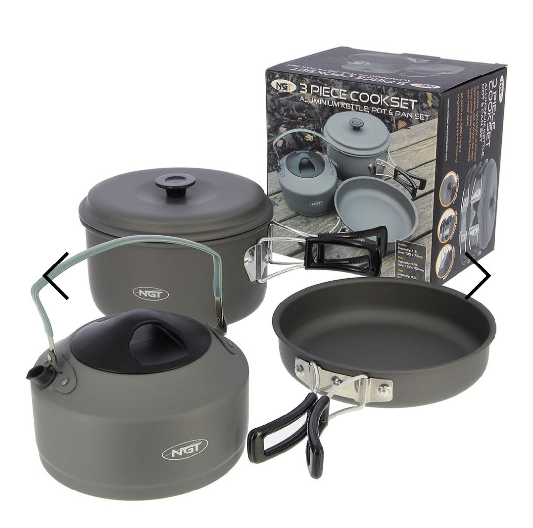 NGT Aluminium Cook Set Kettle Pot & Pan Set