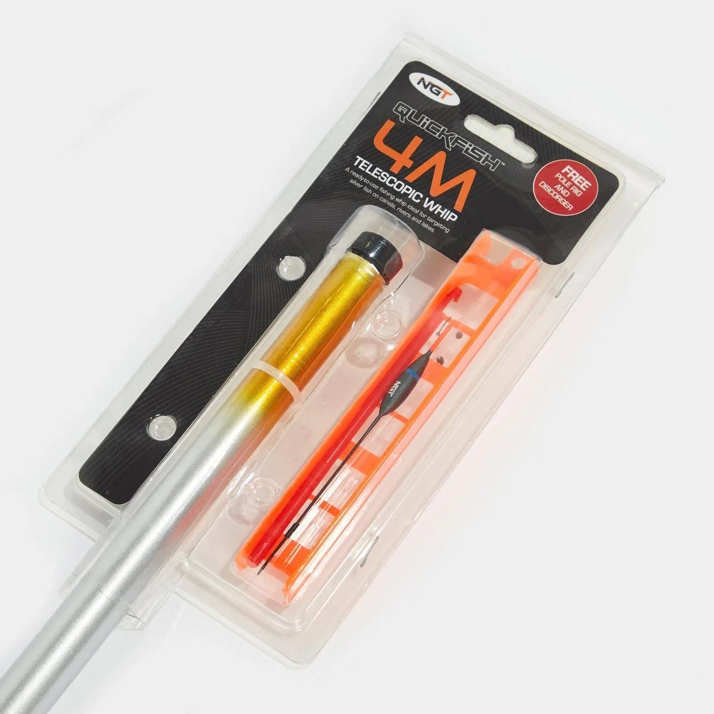 NGT 4m Quickfish Telescopic Whip with Pole Rig and Disgorger