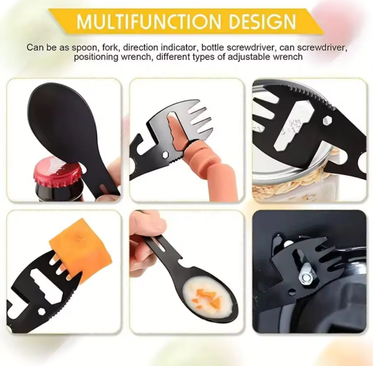 10 In 1 Utensil Set Including Fork Spoon Knife Bottle Opener & More