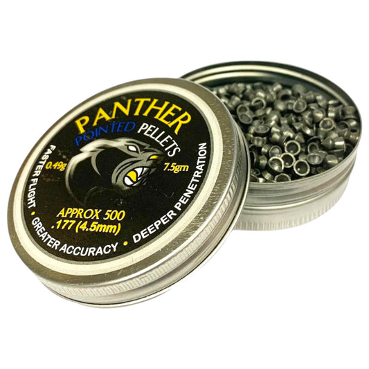 Panther Air Rifle Pellets Pointed Calibre 4.5mm 0.177 Calibre Approx 500