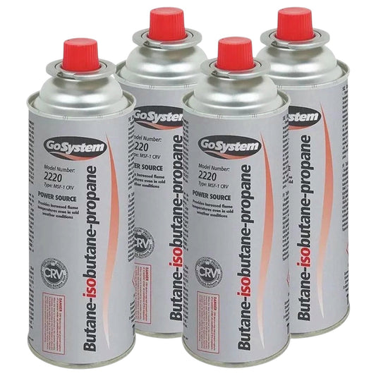 GoSystem 227g Bayonet Gas Cartridge 4 Pack Butane/Propane Mix