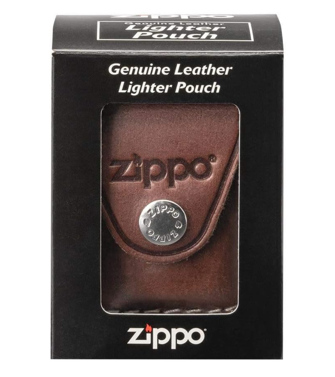 Zippo Brown Real Leather Lighter Pouch With Clip