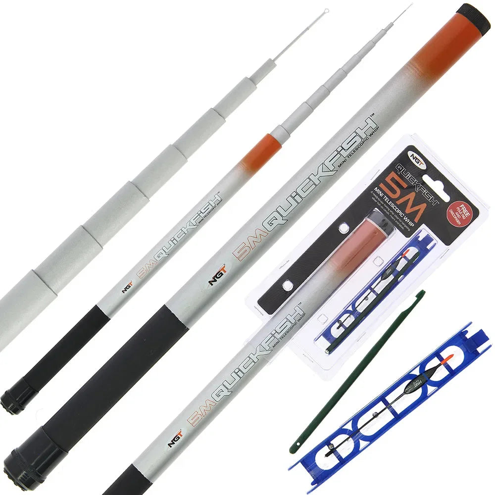NGT Quickfish Combo 5m Compact Whip With Rig & Disgorger